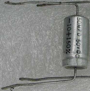 50u50v American original MALLORY axial rubber head electrolytic bile machine cathode capacitor
