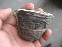 Jiadong Folk Pottery Carved Flower Unword Twin Ear Little Fragrance Furnace Sacrifice with Pottery 1*