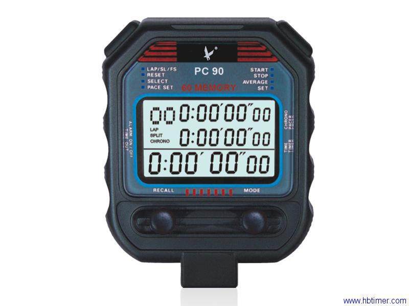 Tianfu stopwatch PC90 three rows of 60 electronic sports running timer is counting down