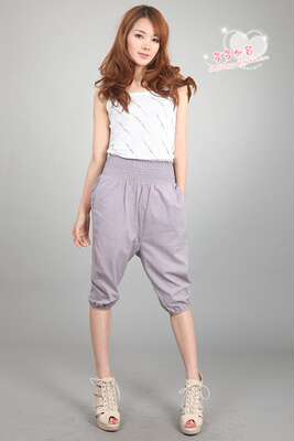 3144 European and American thin pure cotton Harem pants, crotch pants, tapered pants, home pants