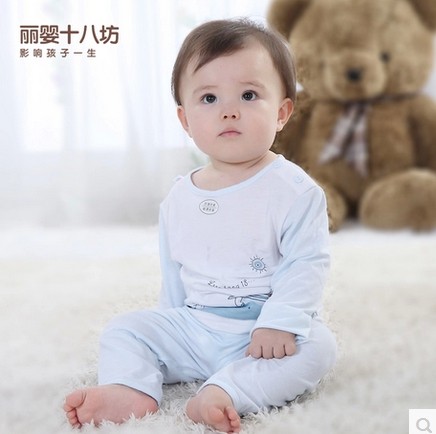 包邮丽婴十八坊春秋款婴儿内衣套装春装男女童宝宝内衣睡衣0953