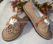 Creative good life export day single cute country girl non-slip fabric slippers Home shoes TX02