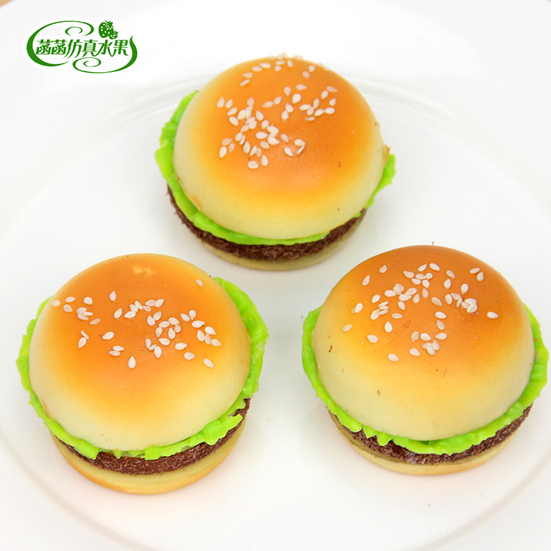 Emulation Bull Willow Burger PU Fake Leaf Vegetable Mezzanine Burger Chicken Leg Field Castle Model Kenderkee Food Play Props-Taobao