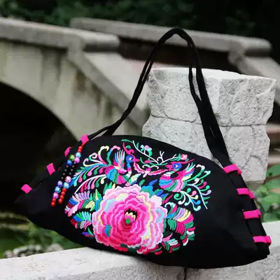 Women's bag ethnic style Chinese style women's embroidery embroidery bag shoulder bag embroidery women's shoulder bag XHB-4908