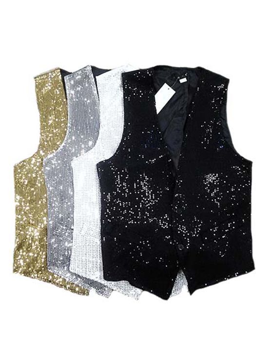 Bar Riding Jazz Dance Slim-Fit Performance Clothing Photography Chorus Factory Direct Sequin Vest for Men and Women
