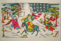 National Intangible Cultural Heritage collection presents the best gift Wuqiang Woodblock New Year Painting Antique snow and plum