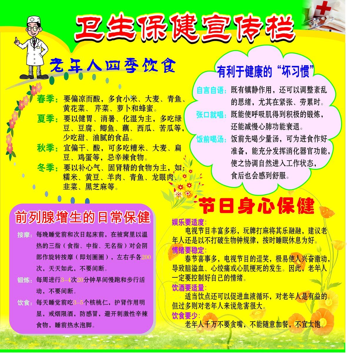 海报印制93素材健康展板118卫生保健宣传栏