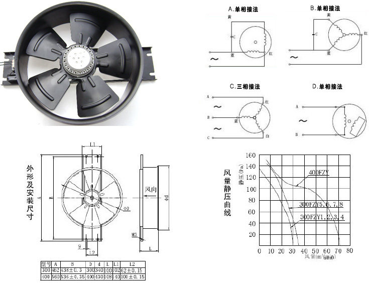 Suzhou Jetfly 300FZY3-D 300FZY2-D axial flow fan axial fan radiating fan