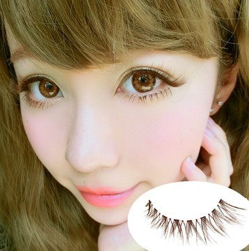 Natural vegan Yen Short Crossed Tea Brown Upper Eyelash Gentle Playful Eyelash Cute Doll Eyelash Eyelash