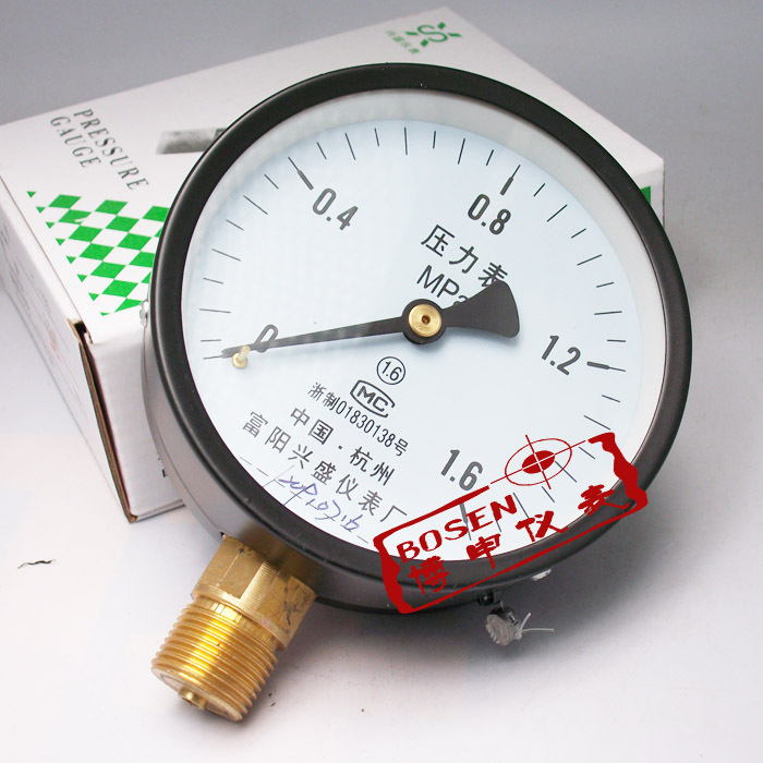 Y-100 water pressure gauge 1 6MPA gas meter air storage tank air compressor pressure meter Hangzhou Fuyang flourishing meter factory