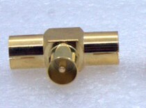 TVJKK TV one male two female three-way all copper gold-plated can be customized TV adapter large quantity