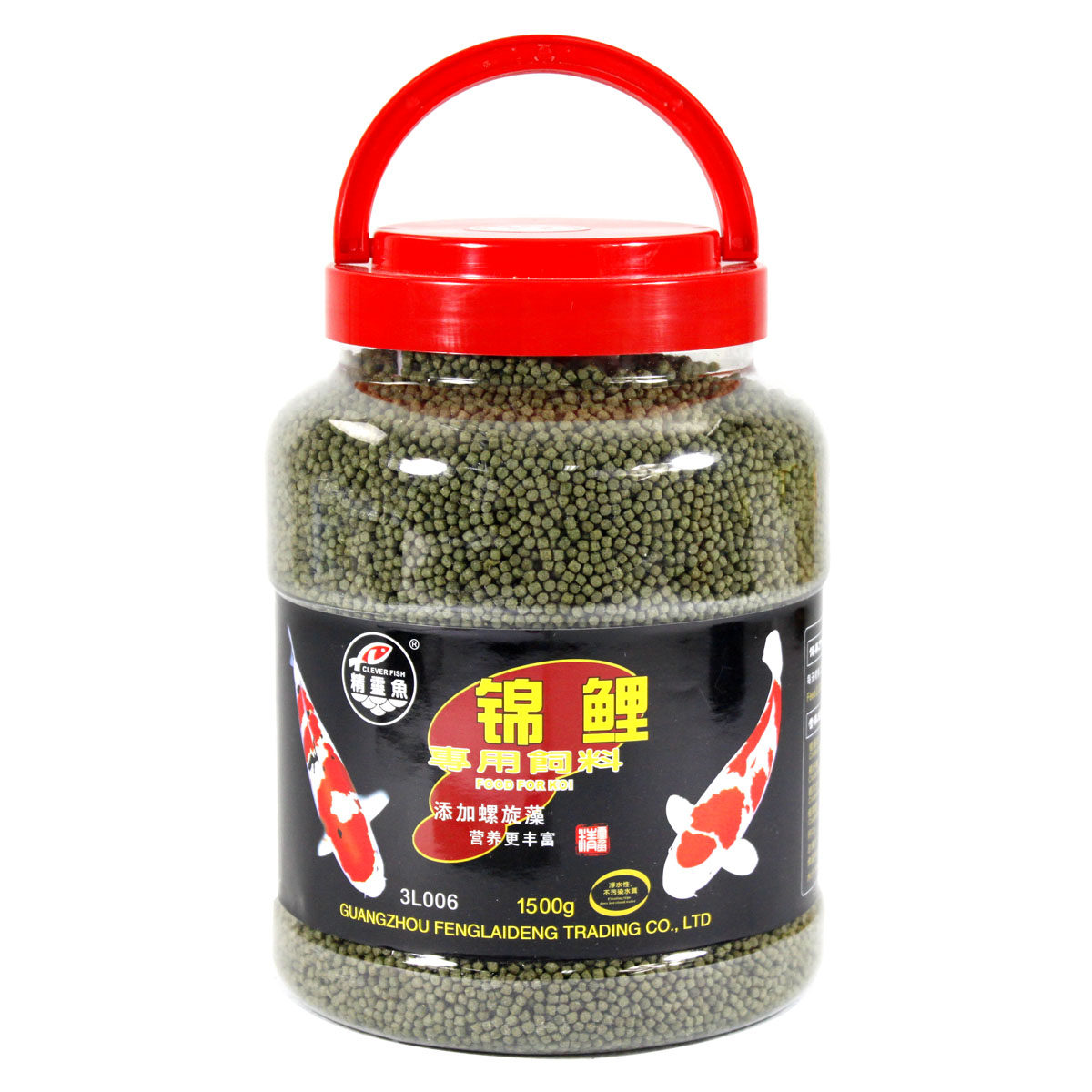 波奇网 精灵鱼锦鲤鱼饲料1500g金鱼粮增色鱼食富含螺旋藻全国包邮