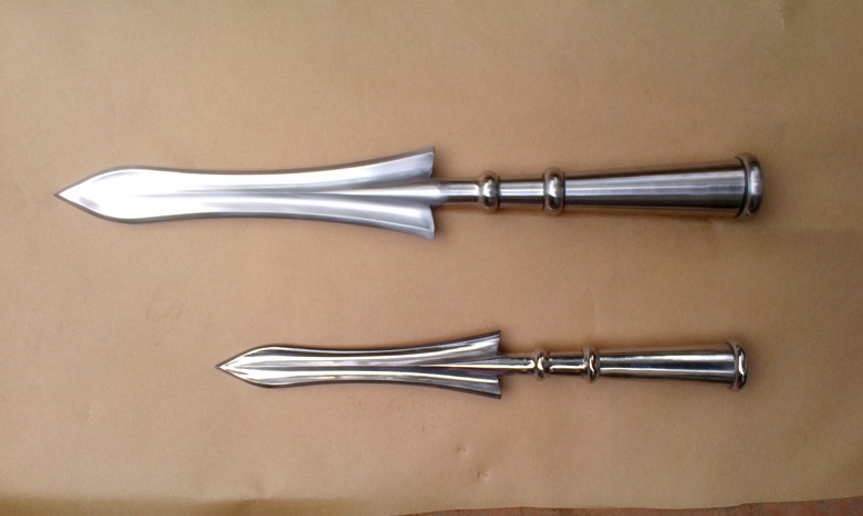 New Red Ribbon Gun Head Stainless Steel Gun Head Liuhe Gun Martial Arts Gun Liuhe Gun