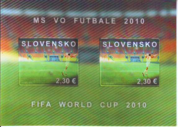 Slovak 10 South Africa's FIFA football FIFA soccer match stamps small full-sheet (reverse picture)