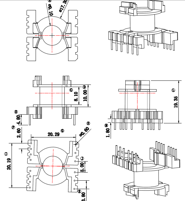 The quantity of large - discount transformer inductance PQ2016 vertical 6 8 electrowood skeleton