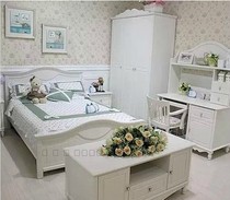 Full Solid Wood Whole Pine Wood Children Kit Furniture Princess Bedroom Suite Han Style Fields Garden Suit Combined Bed Customizable