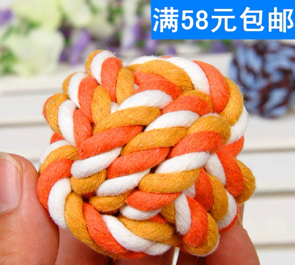 Dog bite braided hemp flower knots PET COTTON ROPE BALL DOG TOY CLEANING DENTISTRY GRINDING TOOTH ROPE PET SUPPLIES