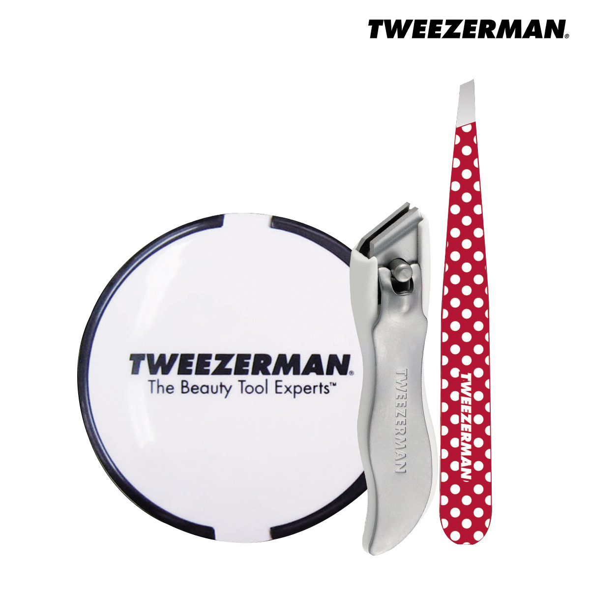 TWEEZERMAN微之魅 美妆3件套 指甲刀 眉镊 镜子 58600-029-0