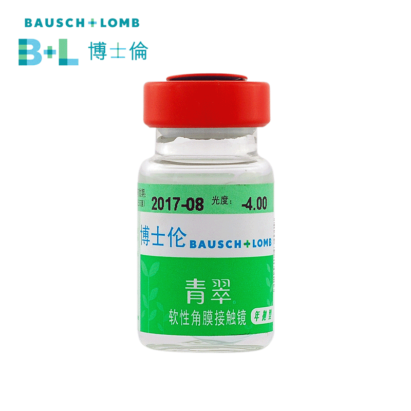 博士伦近视隐形眼镜青翠年抛1片装 高清水润可矫正低度散光