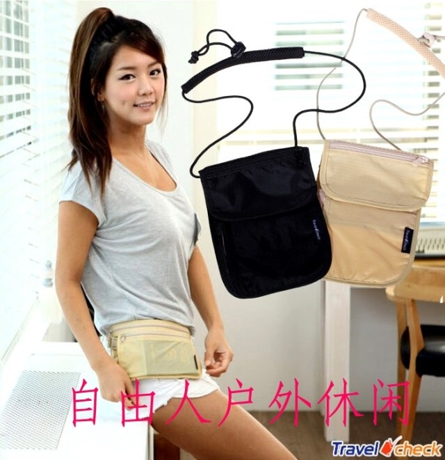 Korean Genuine Foreign Trade Neck Wallet Flexible Close-Fitting Id Pouch Travel Security Passport Pouch Passport Bag Document Bag