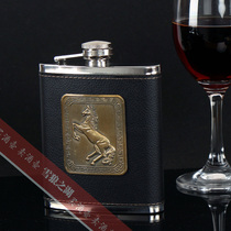 Snow Wolf Lake 7 ounce thick 304 portable wine set stainless steel hip flask horse label hip flask mens hip flask
