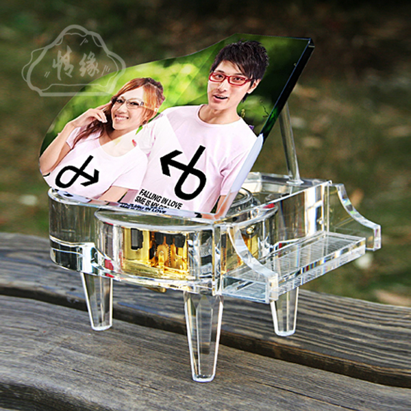 Transparent Crystal Music Piano Crystal Music Box Crystal Custom Lettering Put Photos Music Box Various Colors Available