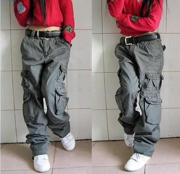 Fashion street hip-hop HIPHOP overalls men's and women's same trousers multi-bag hip-hop pants three-color
