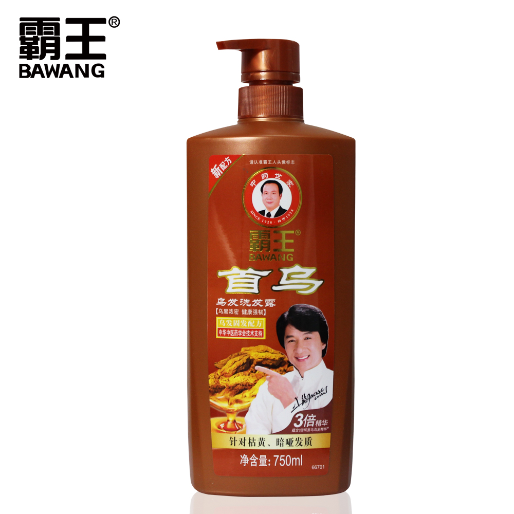 霸王 首乌洗发水750ml 乌发改善毛躁 修护脆弱开叉受损发质洗发露