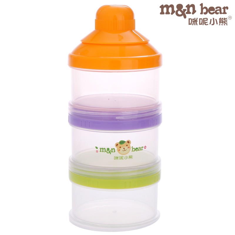 M＆N BEAR/咪呢小熊PP三层奶粉盒 便携婴儿宝宝奶粉存储盒M6610