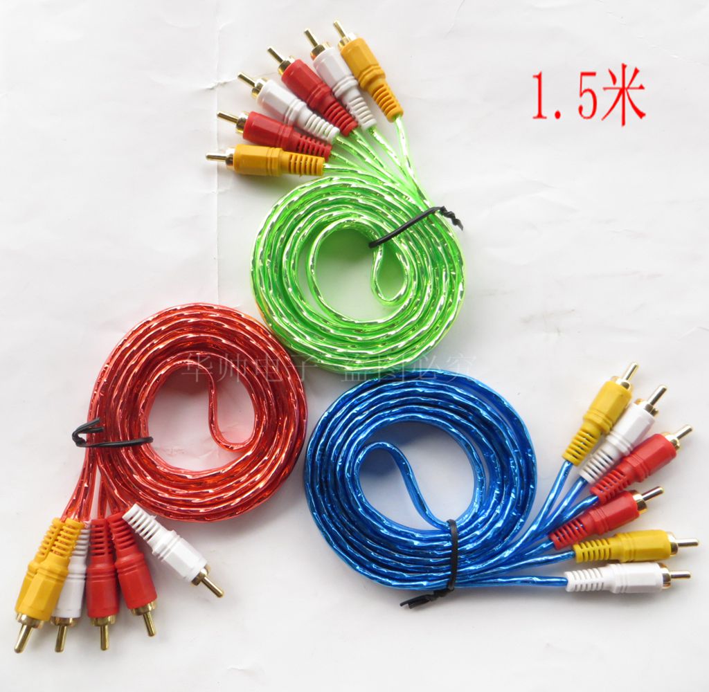 3 pairs of 3AV lines Lotus head line av audio-video line high-definition conversion line TV set up box DVD connecting line 6 head line