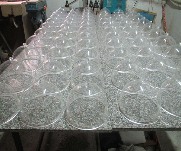 Plexiglass transparent lampshade Transparent heightened hemisphere Top stickable handle Large quantity is preferred