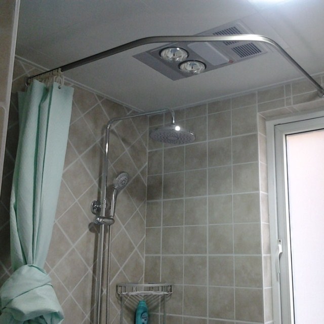 New shower curtain rod custom diamond-shaped square U-shaped shower curtain track L-shaped shower curtain rod Curved shower curtain room fitting room