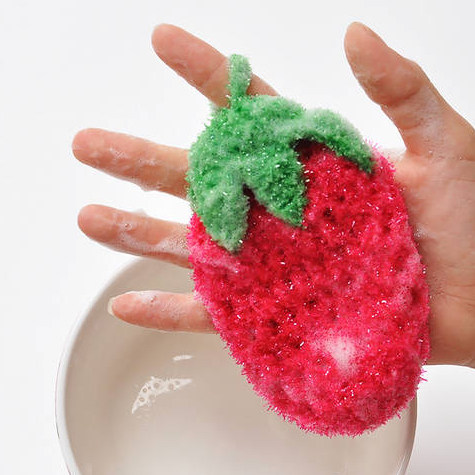 Super cute export of South Korea cute strawberry fruit dish towel cleaning cloth brush bowl cloth does not stain oil does not hurt hands