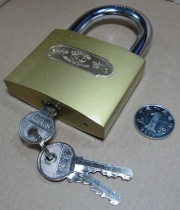 (Shenji brand)Imitation copper lock padlock-thickened 75mm(one-word key)No 1 Hot sale~