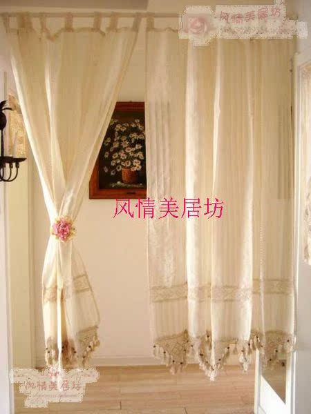 Original innovative yarn Hook needle wooden beads finished curtain curtain bedroom shade drift window partition curtain can be filled