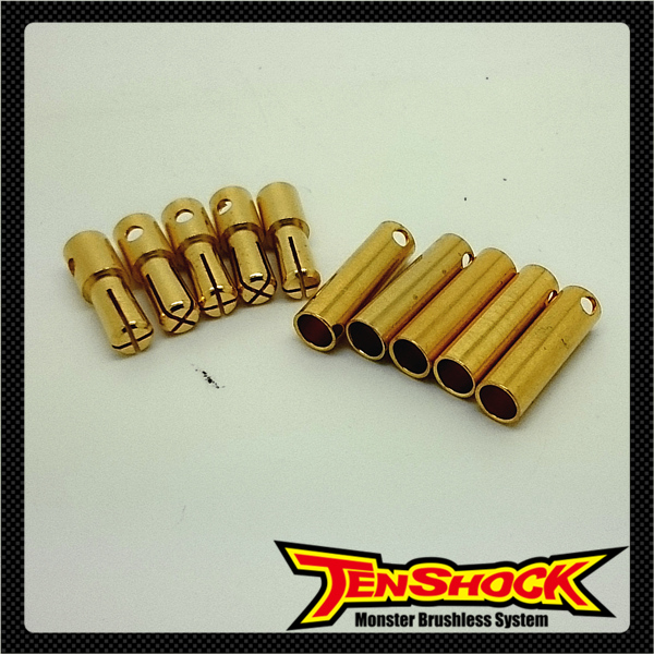 TENSHOCK 4mm inner cross slotted gold-plated plug