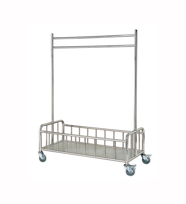 Stainless Steel Clothes Cart Hotel Lobby Cart Luggage Cart Hanger Mobile Clothes Cart Clothes Cart