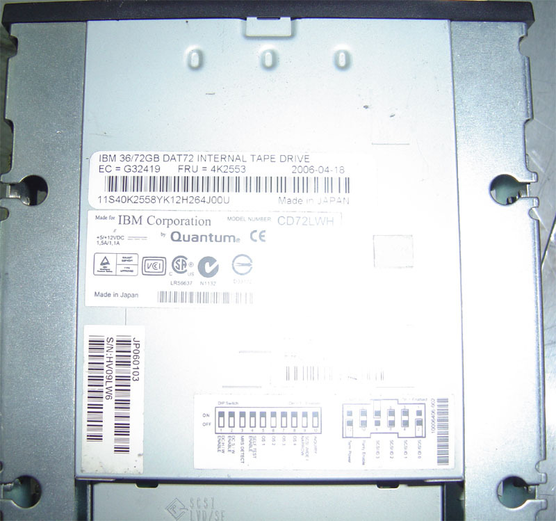 The IBM DDS5 tape GEN5 GEN5 DAT72 DAT72 40K2553 40K2553