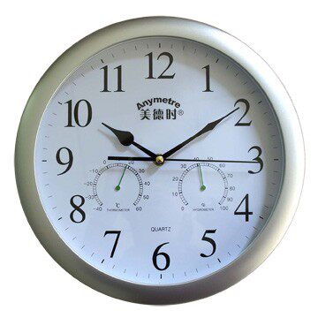 Virtue time increase dial digital thermometer and hygrometer mute clock wall clock household thermometer hygrometer