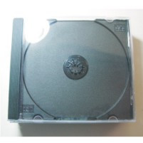 Clear thickened transparent DVD CD box pluggable cover page Single disc box storage box Black bottom single disc box
