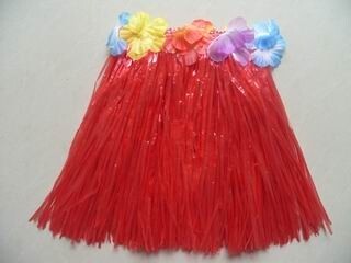 Masquerade ball grass skirt Hawaiian grass skirt wedding accessories wreath grass skirt red 30CM