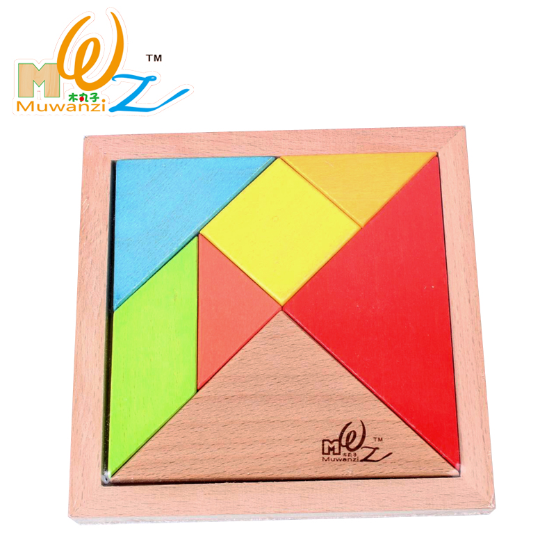 Wood Pellets Boutique Extra-large Beech Wood Seven Skillset Children Puzzle Shape Cognition Wood-made 7 Qiaqiao