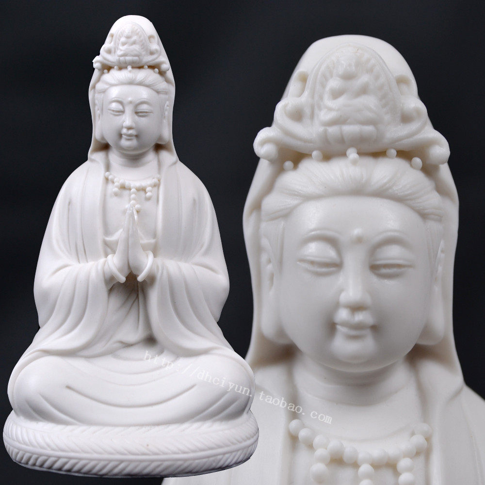 Dehua ceramic feng shui home enshrines Guanyin Buddha statue 6 inch Guanyin Bodhisattva handicraft white porcelain
