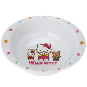 Hello Kitty宝宝密胺小盆 卡通凯蒂猫餐盘 6个月以上婴儿餐具