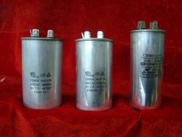 Air conditioning capacitor CBB65 capacitor 40UF aluminum shell capacitor Operation capacitor Start capacitor