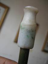 Bag old Qing Dynasty emerald cigarette holder with cumin green pendant centuries-old jade jade ware beautifully beautiful 1