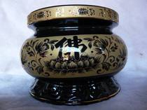 Ceramic (black glazed lotus incense burner) incense burner porcelain incense burner Buddha tools