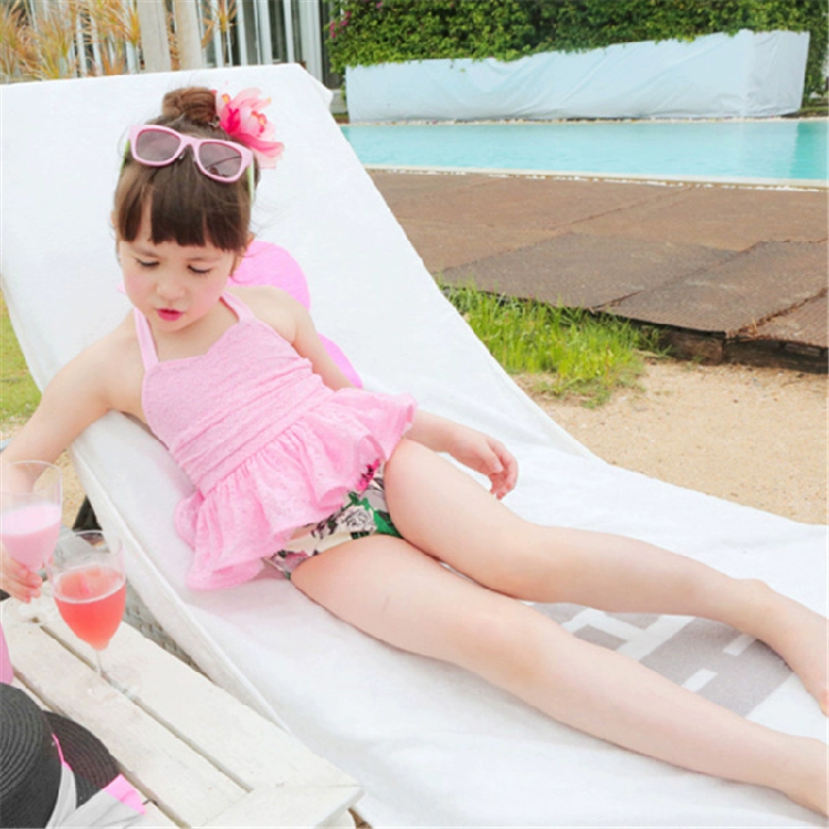 Áo tắm trẻ em Hàn Quốc váy ren dễ thương đồ bơi trẻ em trung niên bikini đồ bơi suối nước nóng - Bộ đồ bơi của Kid