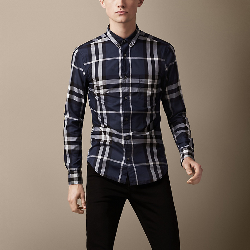Burberry博柏利 男士特大格子棉质衬衫 39015331