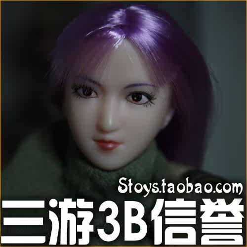 Three tour ZCWO purple hair beauty head sculpture supports CG TTL TBL HOTSTUFF female body spot